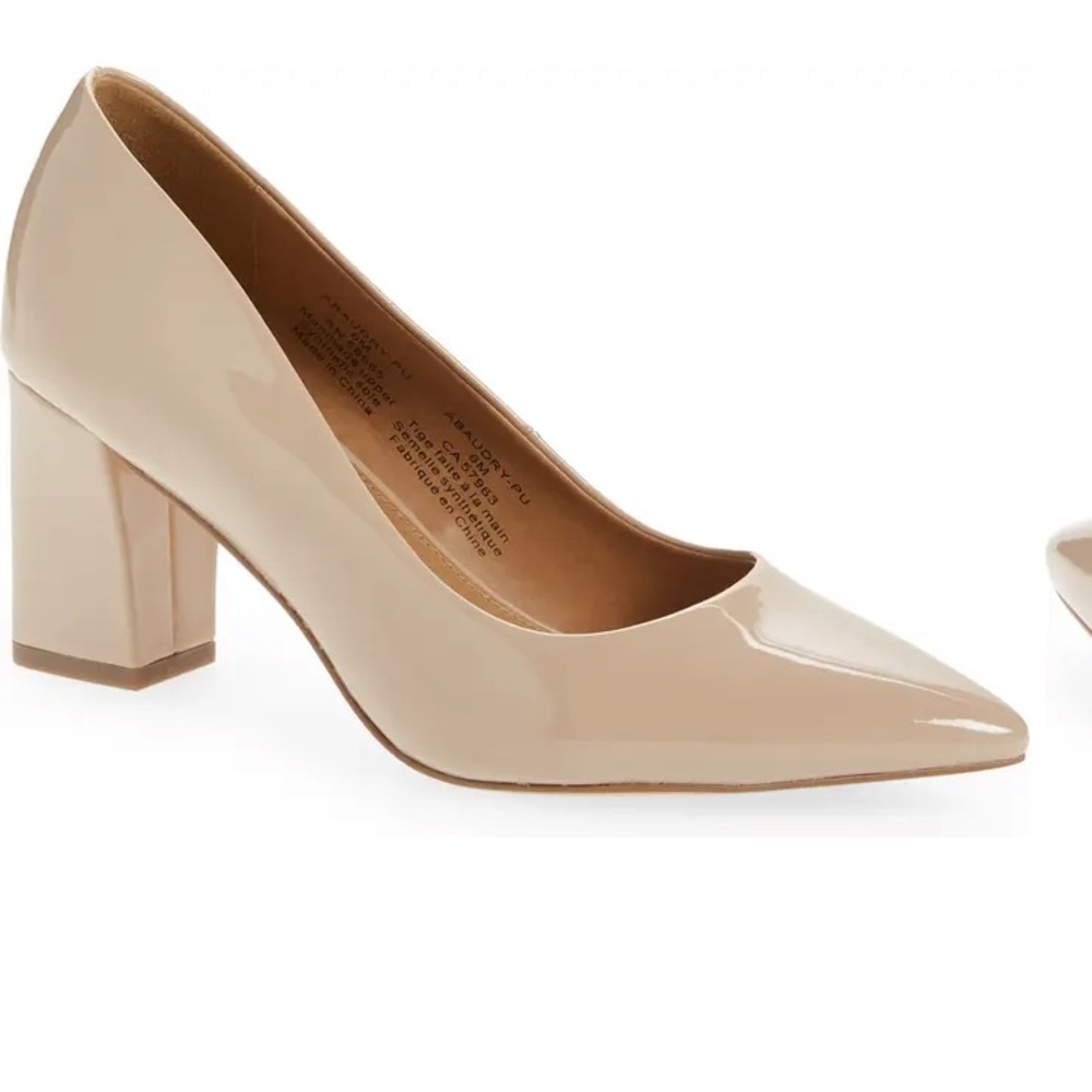 Abound Audry Block heel pump size 9 in nude.
